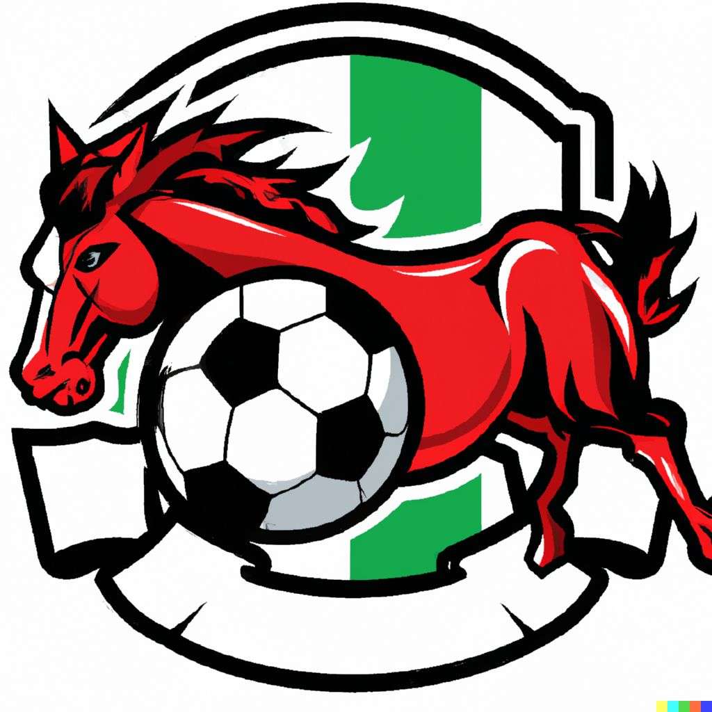 a horse, soccer team emblem design